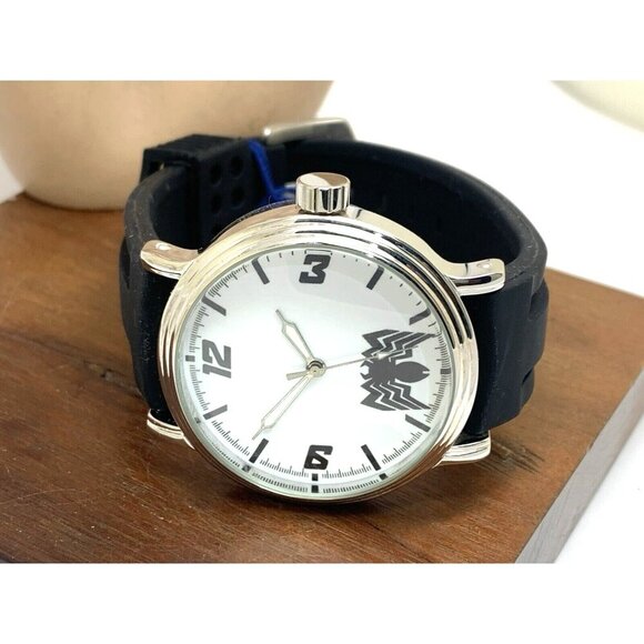 Marvel Men's Watch Spider-Man Avengers WMA000309 Quartz Black Rubber Band 43mm - Picture 8 of 14